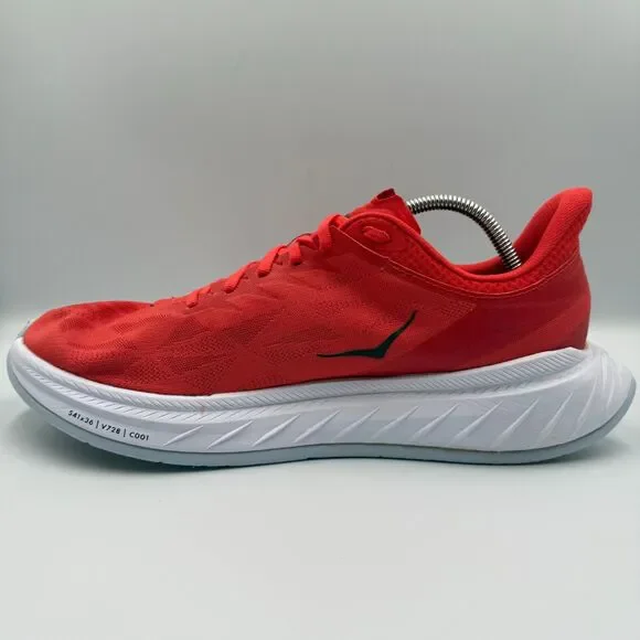 Hoka One One Carbon X 2 Men's Size 12.5 D Red White Running Shoes Sneakers - Picture 2 of 8